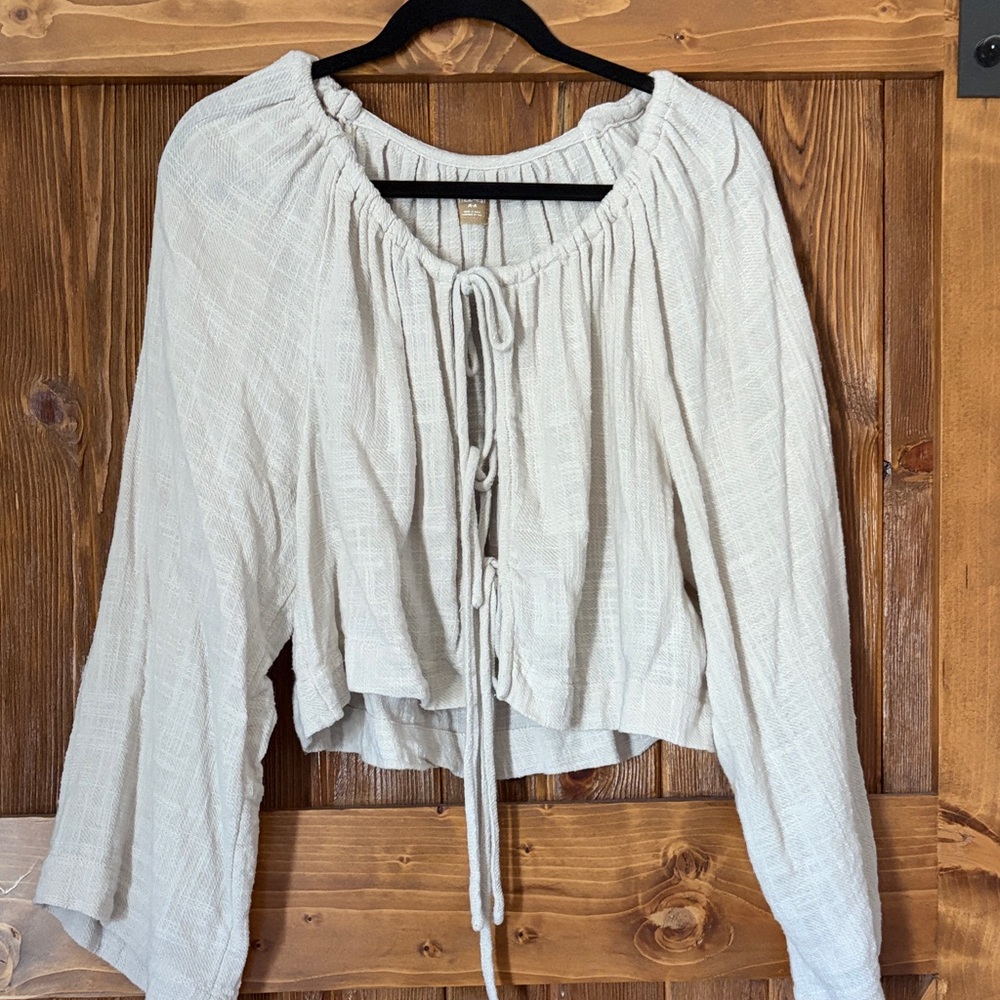 Free People tie front peasant top